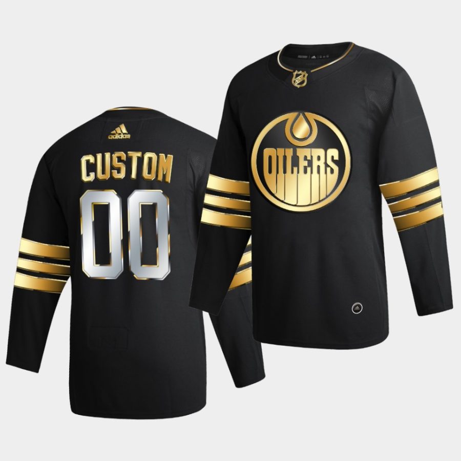 custom oilers 2020 21 black golden edition limited authentic jersey