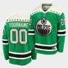 custom oilers 2020 st. patricks day green jersey 0