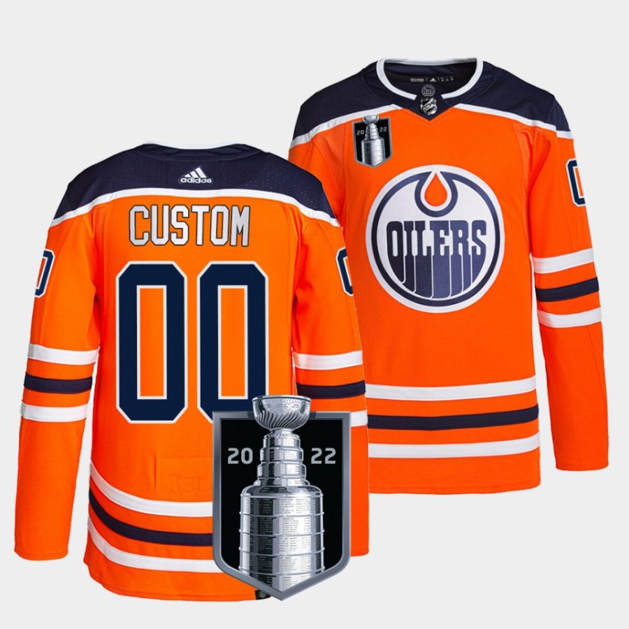 custom oilers 2022 stanley cup playoffs orange authentic primegreen men jersey