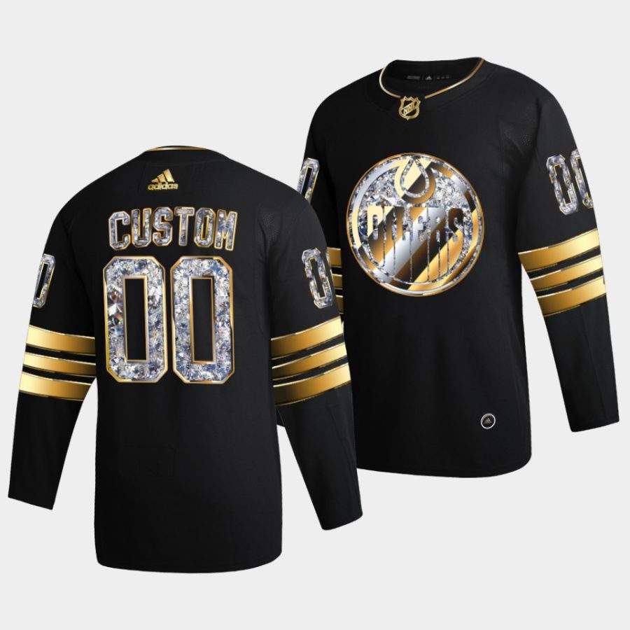 custom oilers diamond edition 2022 stanley cup playoffs black jersey