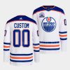 custom oilers white 2022lee ryan hall of fame patch away jersey