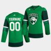 custom panthers 2020 st. patricks day green jersey