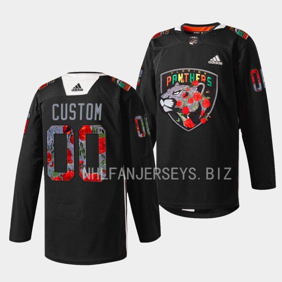 custom panthers black 2023black history night warmup jersey