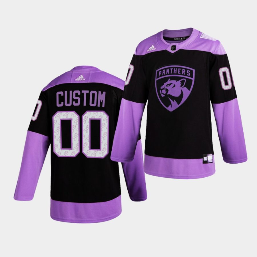 custom panthers purple hockeyfightscancer authentic jersey