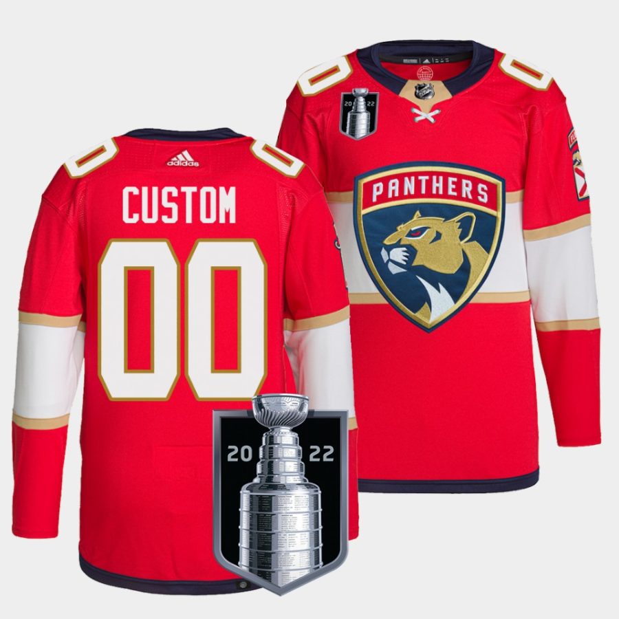 custom panthers red 2022 stanley cup playoffs authentic pro jersey