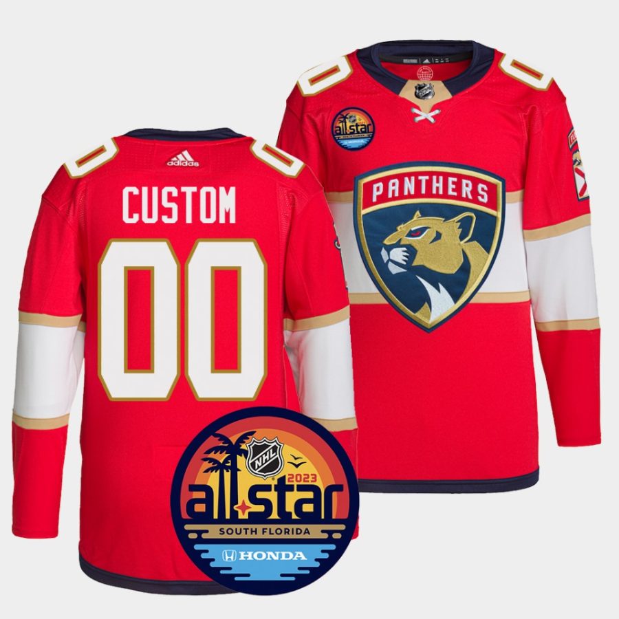 custom panthers red 2023 nhl all star authentic pro jersey