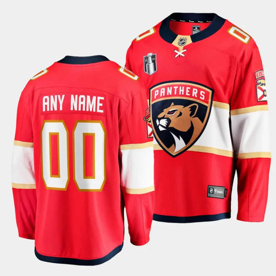 custom panthers red 2023 stanley cup final home jersey