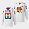 custom panthers white pride night 2023 warmup jersey