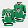 custom penguins 2021 st. patricks day green women jersey 0