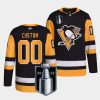 custom penguins black 2022 stanley cup playoffs authentic pro jersey