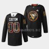 custom penguins warmup 2023black hockey history black jersey