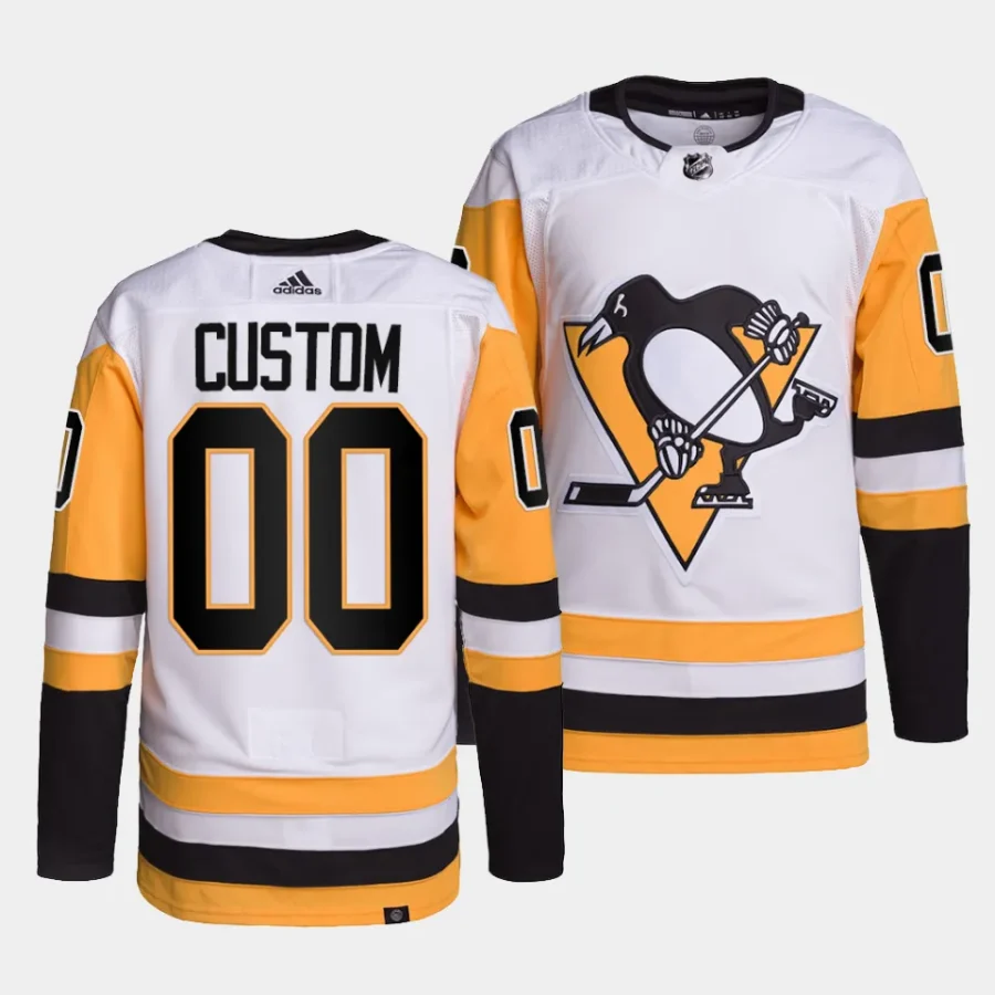 custom penguins white away primegreen authentic projersey