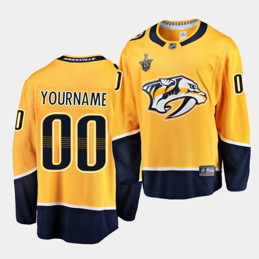 custom predators gold stanley cup playoffs breakaway jersey