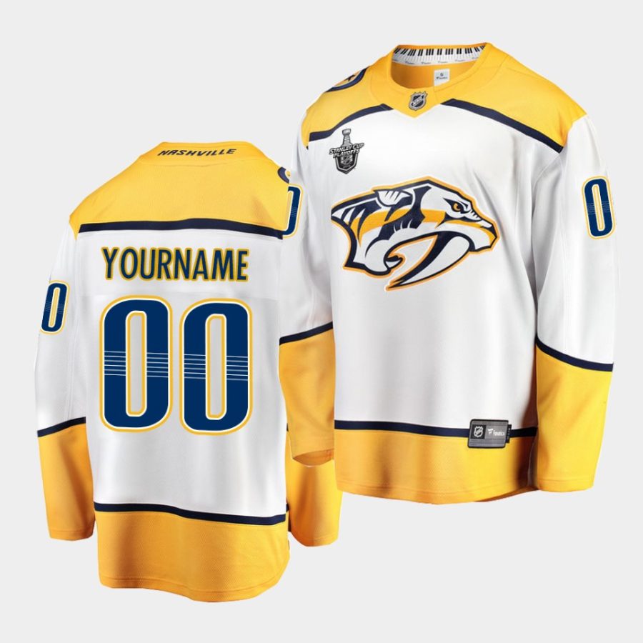 custom predators white stanley cup playoffs away jersey