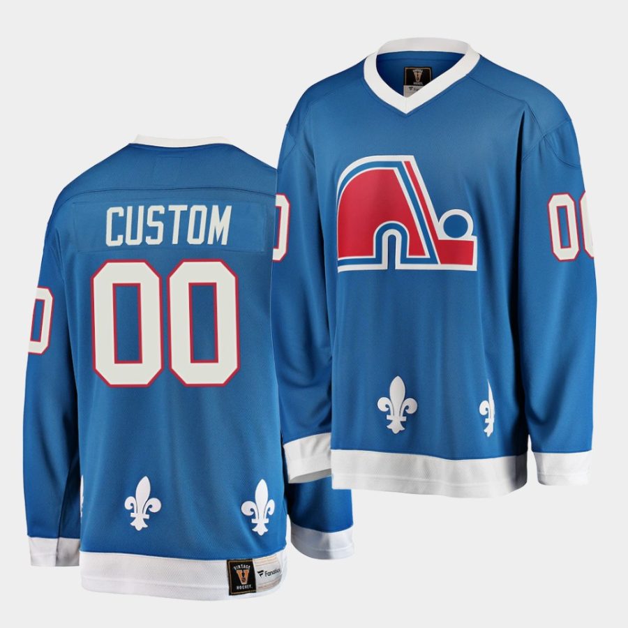 custom quebec nordiques heritage vintage blue jersey