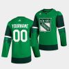 custom rangers 2020 st. patricks day green jersey