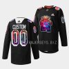 custom rangers black 2022hispanic heritage night warmups jersey