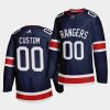 custom rangers navy 2021 reverse retro authentic jersey