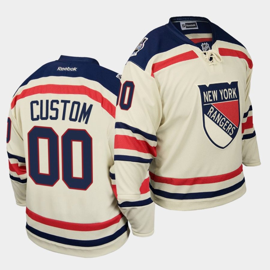 custom rangers white 2012 winter classic replica jersey