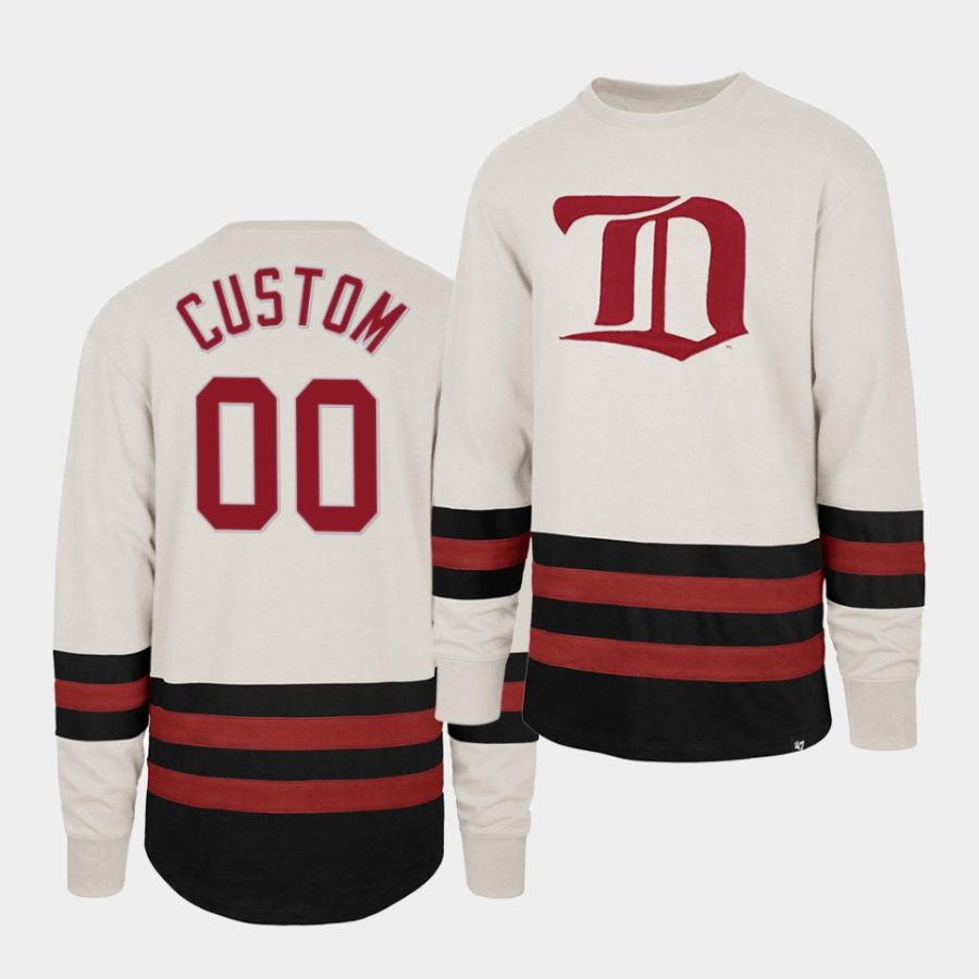 custom red wings white center ice crew retro cotton jersey