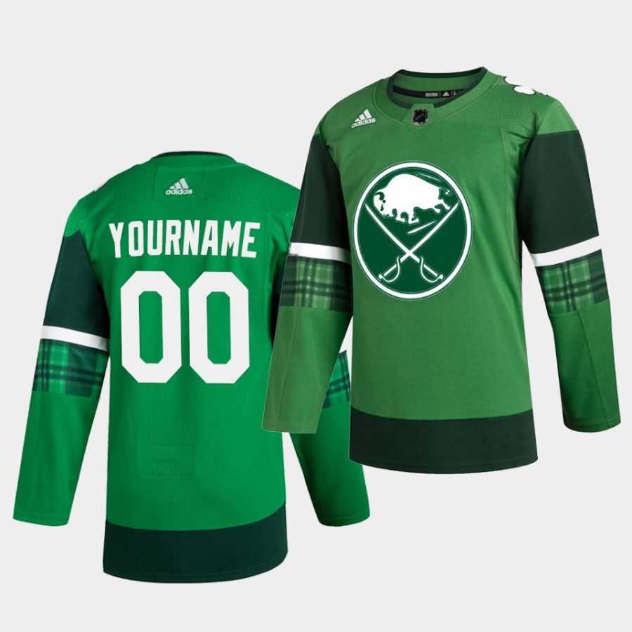 custom sabres 2020 st. patricks day green jersey