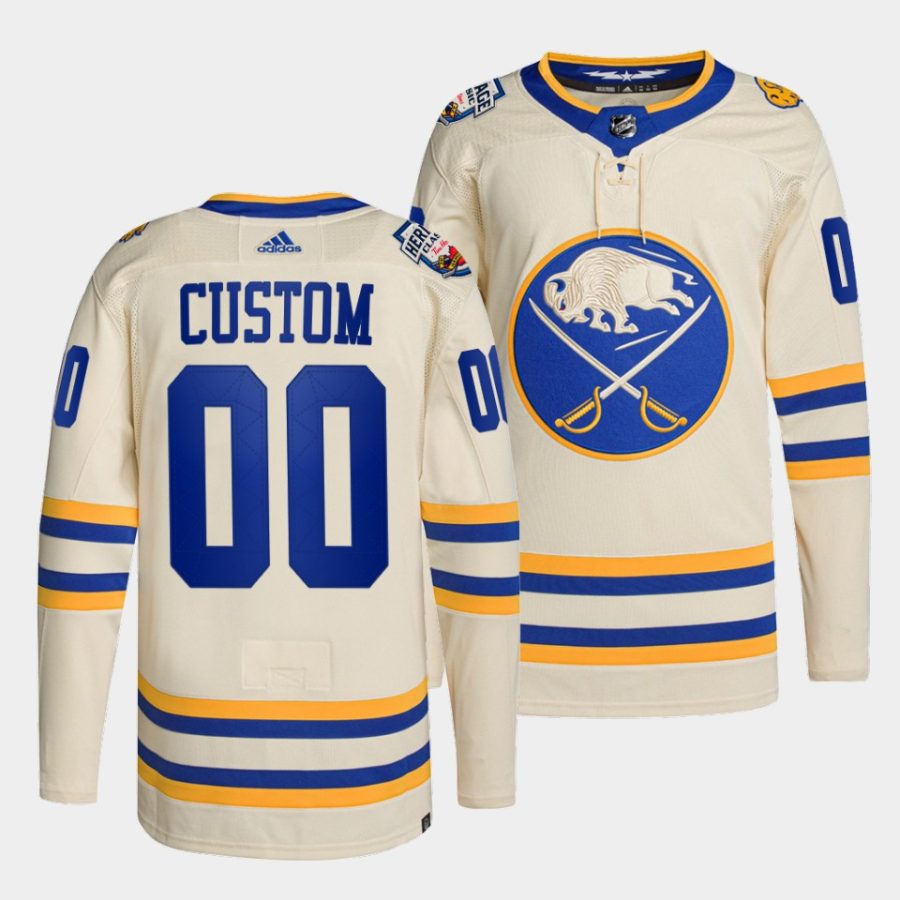 custom sabres white 2022heritage classic primegreen authentic jersey