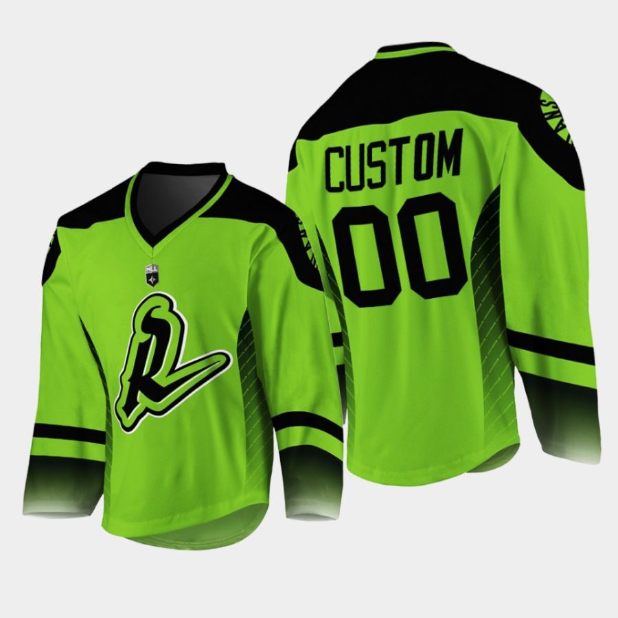 custom saskatchewan rush 2022hockey green replica jersey