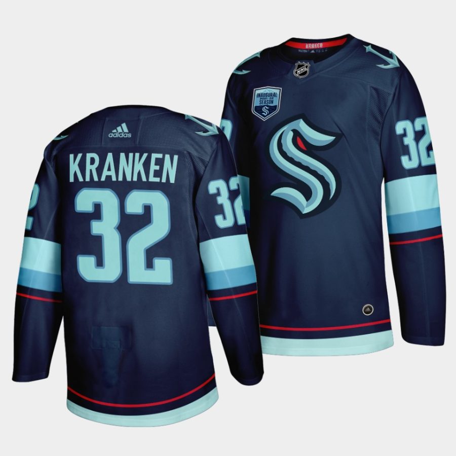 custom seattle kraken 2021 sea to sky patch navy jersey