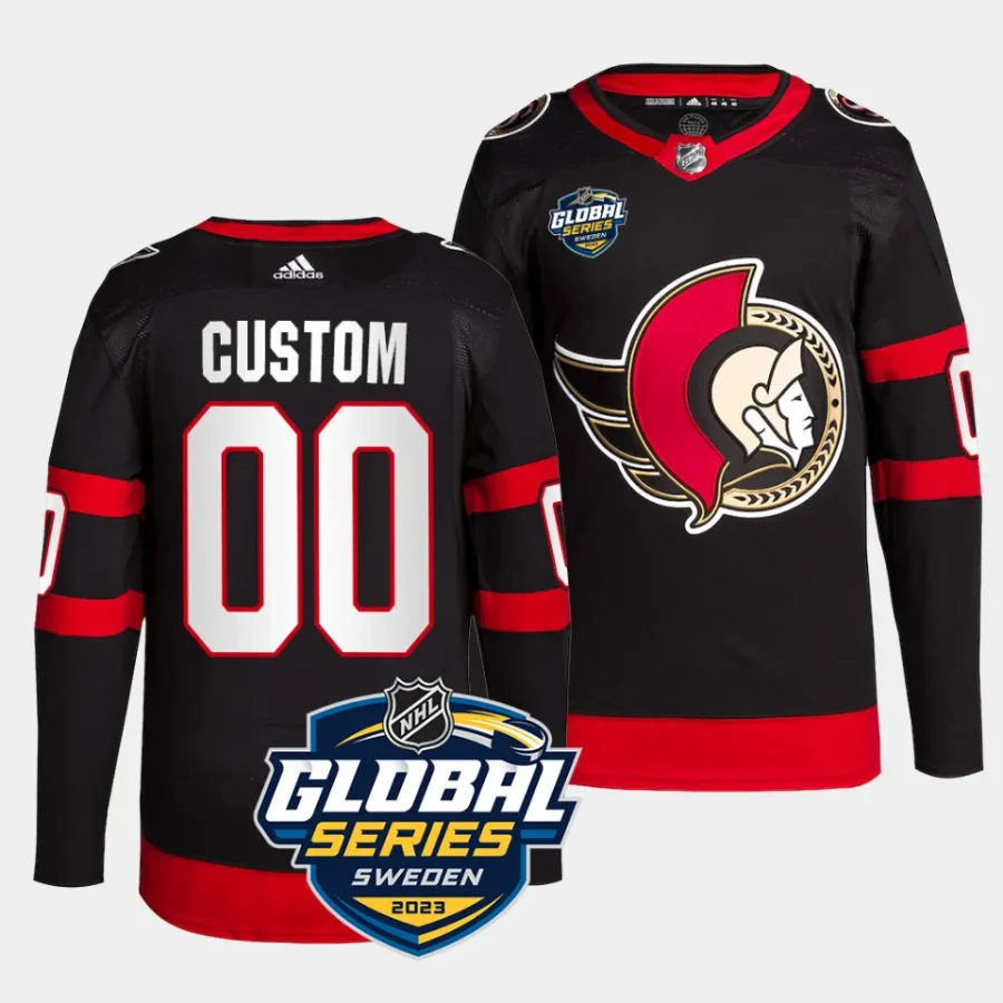 custom senators black 2023 nhl global series sweden authentic jersey