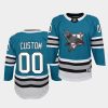 custom sharks 30th anniversary youth teal jersey