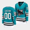 custom sharks teal 30th anniversary women jerseys