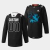 custom sharks warmup 2022black history month black jersey