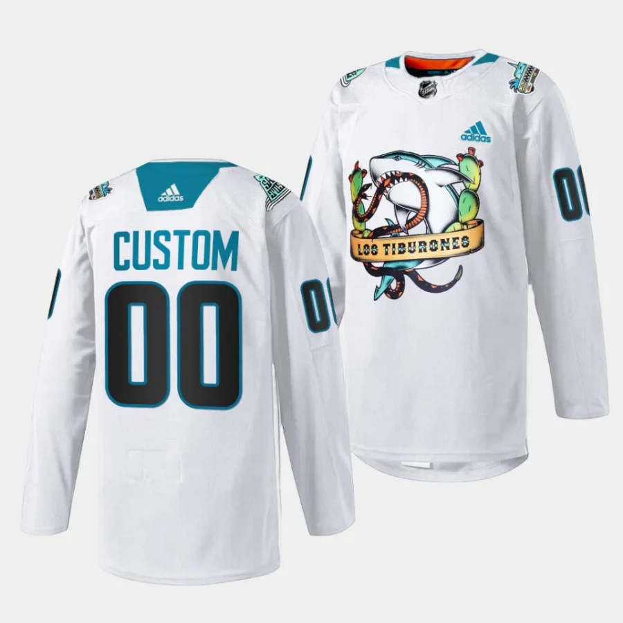 custom sharks white 2023 los tiburones special jersey