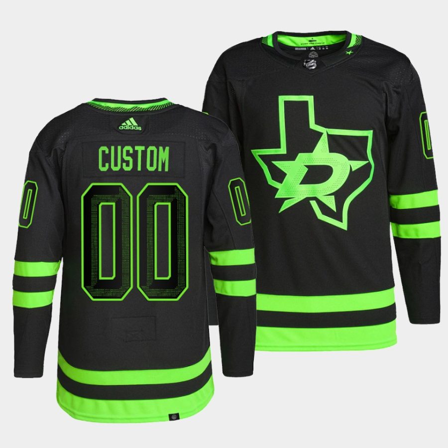 custom stars black pro authentic alternate jersey