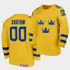 custom sweden 2020 iihf world junior ice hockey yellow jersey