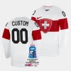 custom switzerland 2023 iihf world championship home white jersey