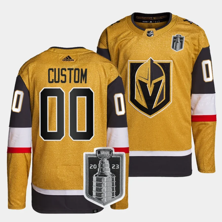 custom vgk gold 2023 stanley cup final authentic home jersey