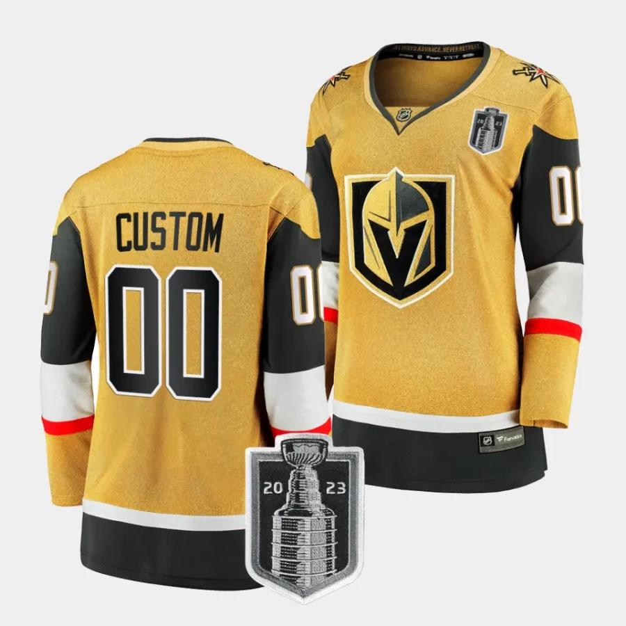 custom vgk gold 2023 stanley cup final women jerseys