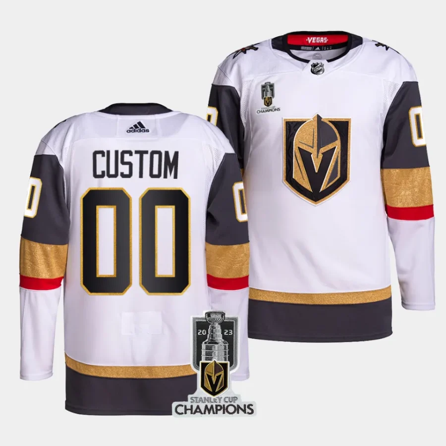 custom vgk white 2023 stanley cup champions authentic away jersey