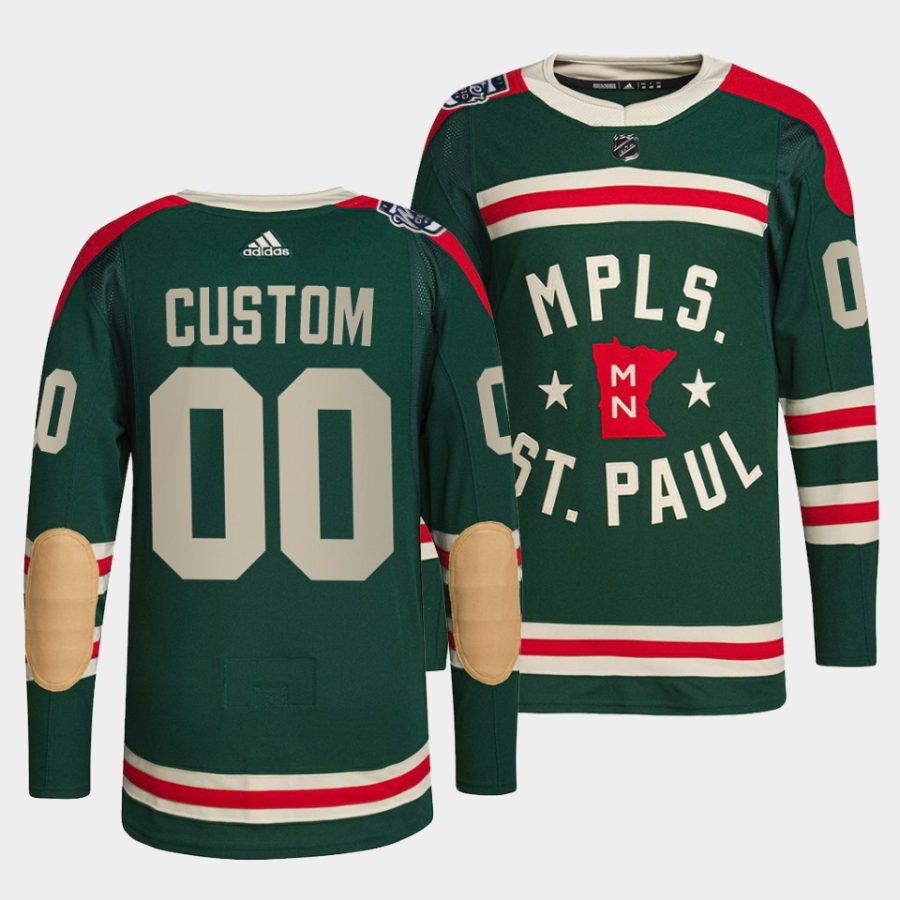 custom wild green 2022 winter classic authentic jersey