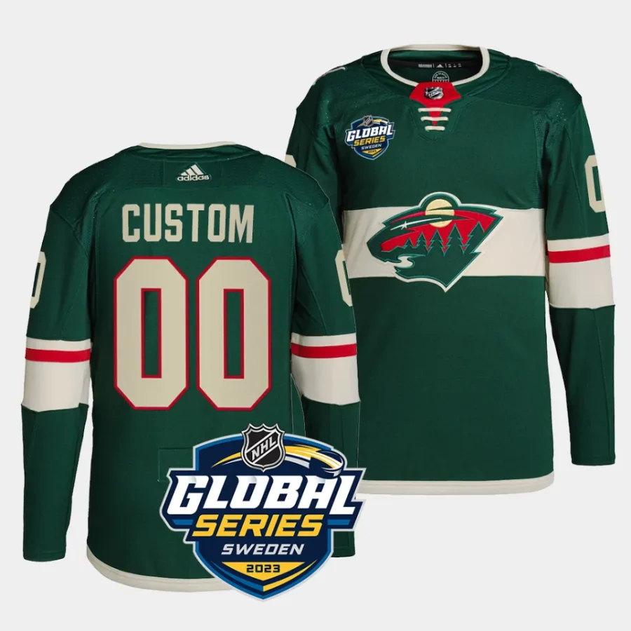 custom wild green 2023 nhl global series sweden authentic jersey