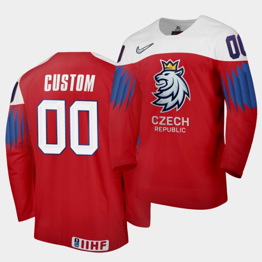 czech republic custom 2021 iihf world championship red away jersey