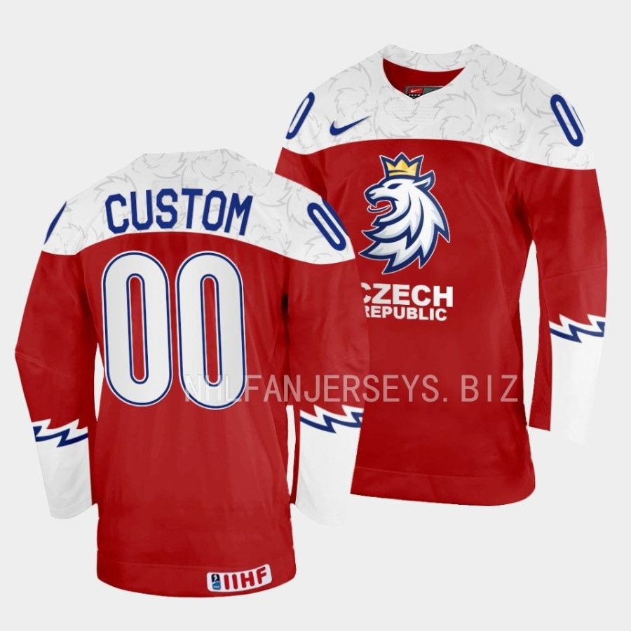 czech republic custom 2023 iihf world junior championship red jersey