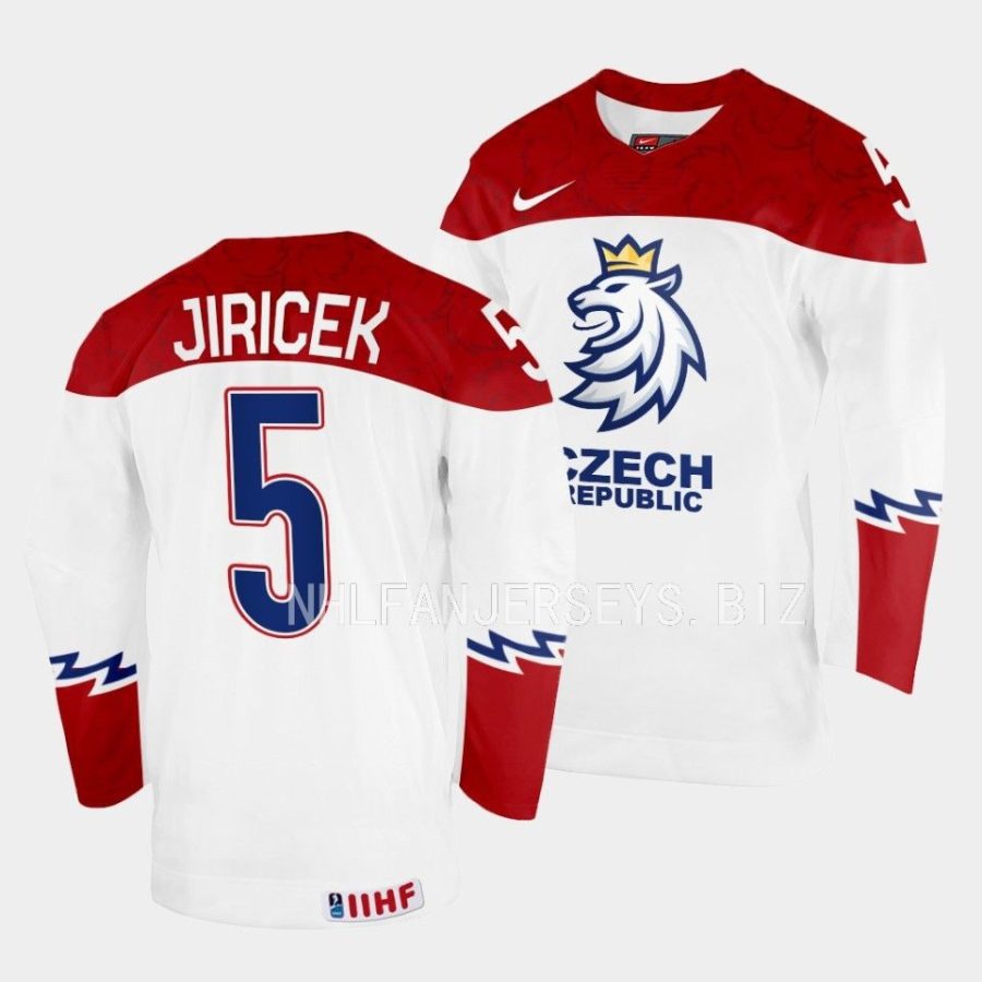 czech republic david jiricek 2023 iihf world junior championship white jersey