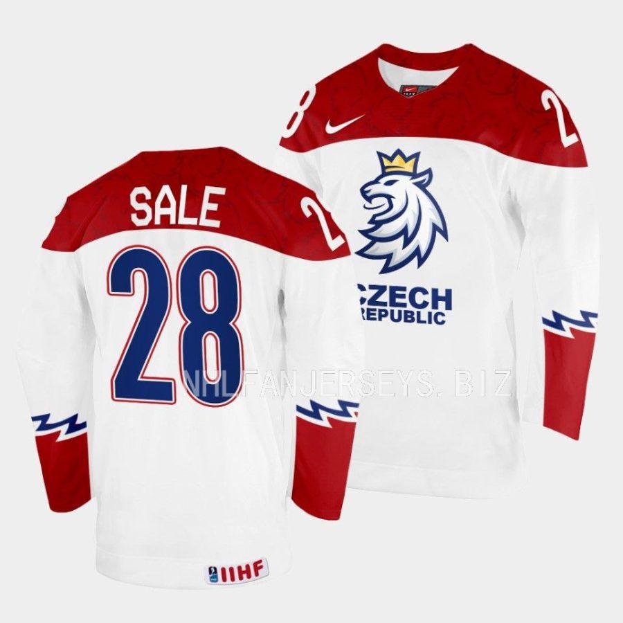 czech republic eduard sale 2023 iihf world junior championship white jersey