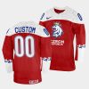 czechia custom 2022 iihf world championship red away jersey