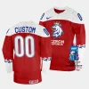 czechia custom 2023 iihf world championship red away jersey