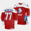 czechia david nemecek 2023 iihf world championship red away jersey