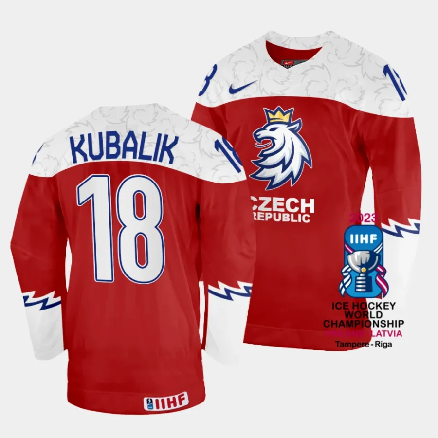 czechia dominik kubalik 2023 iihf world championship red away jersey