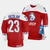 czechia lukas sedlak 2023 iihf world championship red away jersey